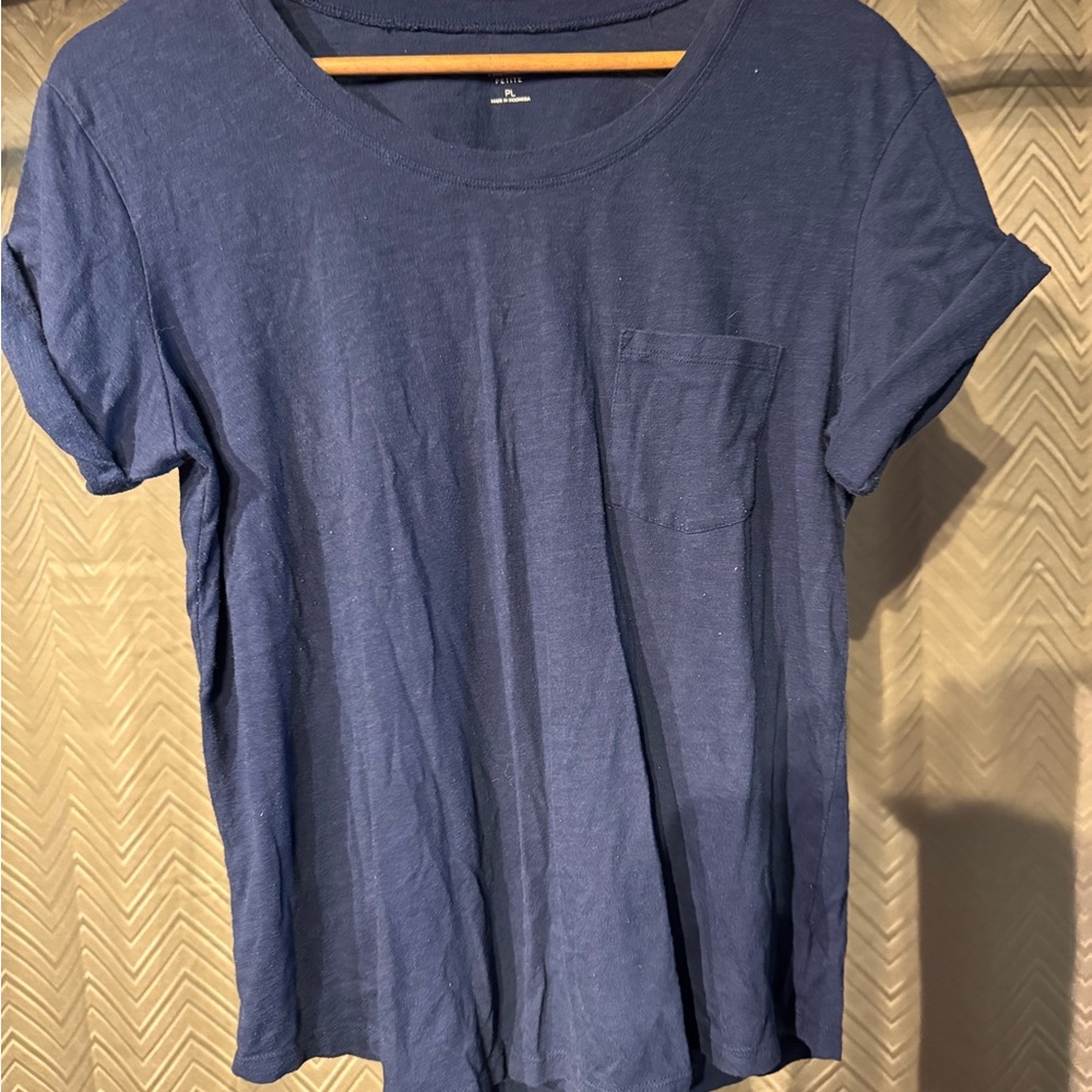 a.n.a Women's Navy Blue Short-Sleeve Pocket Tee